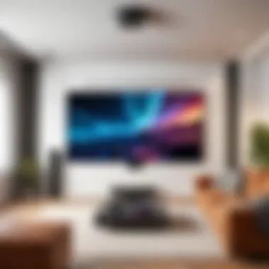 Immersive Home Theater Experience A home theater setup featuring a projector and screen.
