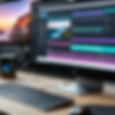 Video Editing Software Interface A screenshot showcasing a video editing software interface with various tools.