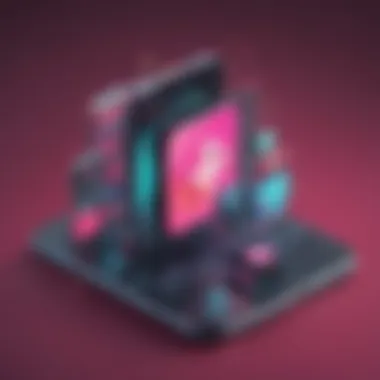 Multidevice TikTok Video Playback Concept Abstract illustration showcasing multiple devices with TikTok videos playing