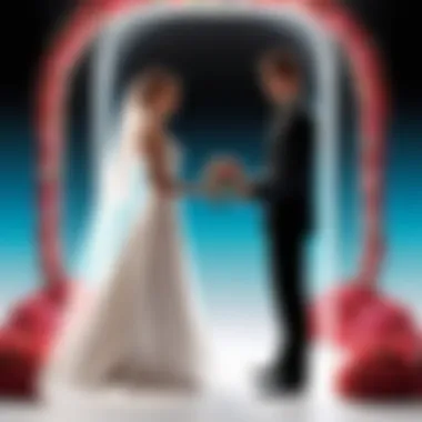 Modern Matrimony: The Digital Ceremony A wedding ceremony set in a contemporary digital backdrop