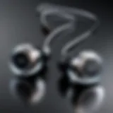 Elegant design of high-performance earbuds with a tech-savvy background
