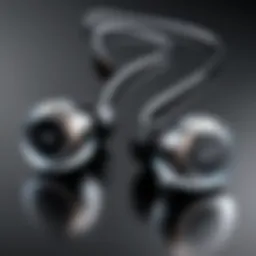 Elegant design of high-performance earbuds with a tech-savvy background