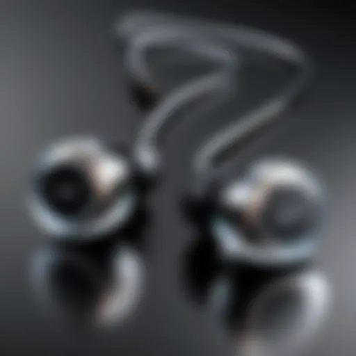 Elegant design of high-performance earbuds with a tech-savvy background