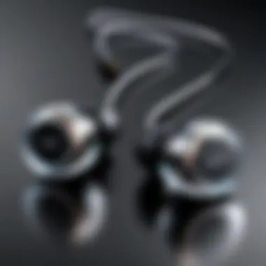 Sleek and Modern Earbuds Elegant design of high-performance earbuds with a tech-savvy background
