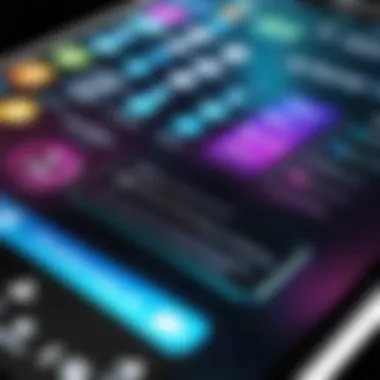 Smartphone Touchscreen App Display Close-up of a smartphone's touchscreen with vibrant app display