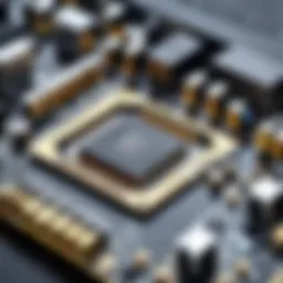 Close-up of a sound card installation in a computer