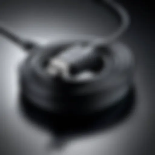 Acer Aspire charging cord coiled neatly