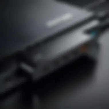 Close-up of Acer Aspire charging port