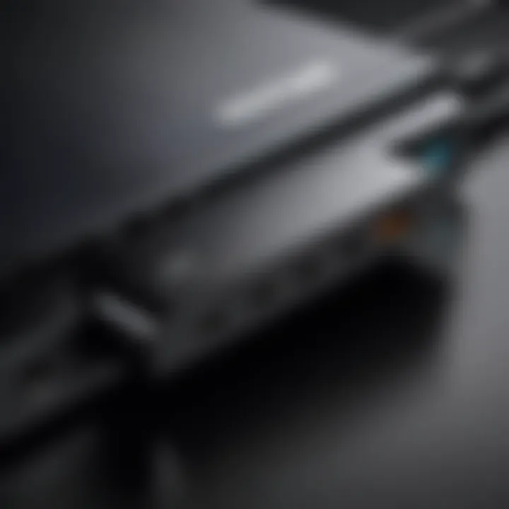 Close-up of Acer Aspire charging port