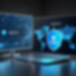 Illustration showing a secure virtual private network connection