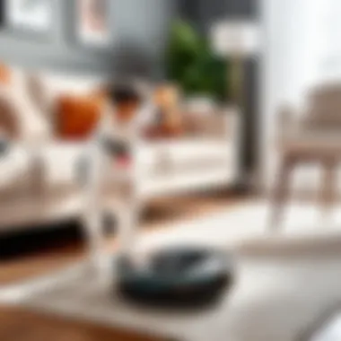 Elegant pet vacuum in a stylish living room setting