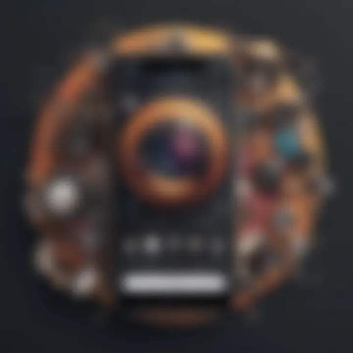 Modern digital artwork showcasing Instagram story music enhancement