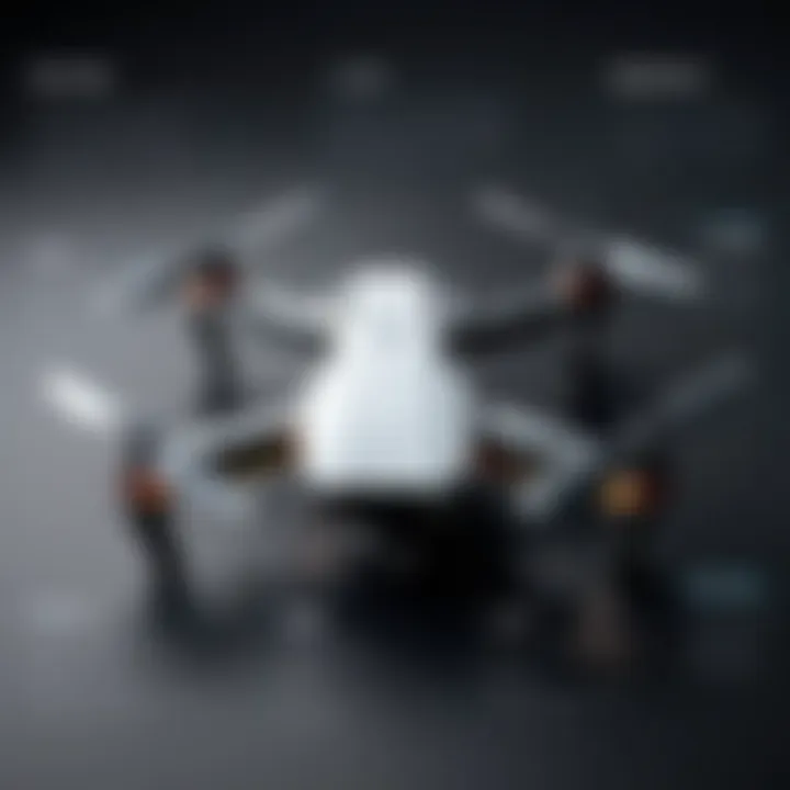 Close-up of drone specifications highlighting key features