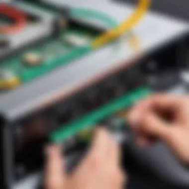 Installing a Gigabit Fiber Router Visual representation of the installation process for a gigabit fiber router