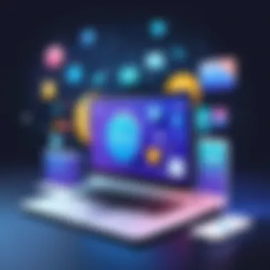 Interactive Web Design Innovations Artistic representation of interactive web design elements