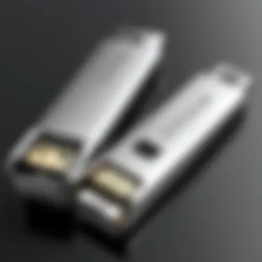 A metal USB flash drive demonstrating its robust build and protective features.