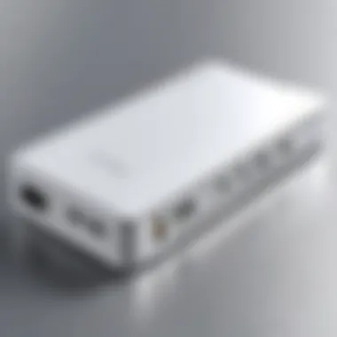 Design layout of a multiport power bank showcasing various ports