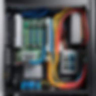 Interior Wiring of a PC A detailed view of the interior wiring of a PC.