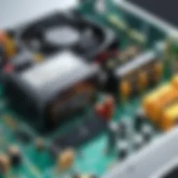 Illustration of a power supply unit highlighting its components