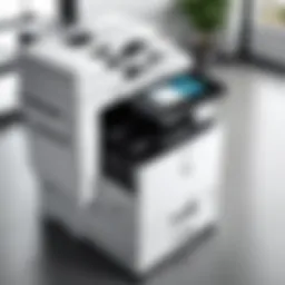 Innovative multifunction copier machine in office setting