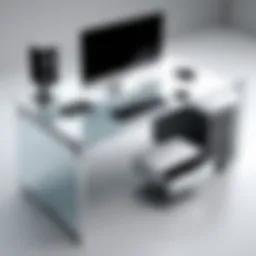 A streamlined personal computer desk showcasing modern design and functionality.