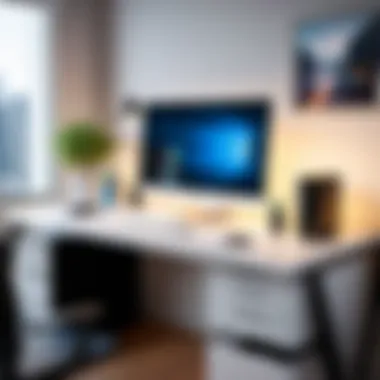 Optimized Workspace for Technology Professionals A well-organized workspace featuring a personal computer desk tailored for technology professionals.