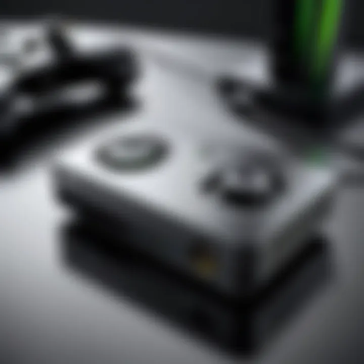 Illustration showing the setup of Xbox Wireless Adapter with a gaming console