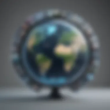 Globe with TV Screens Displaying Various Shows