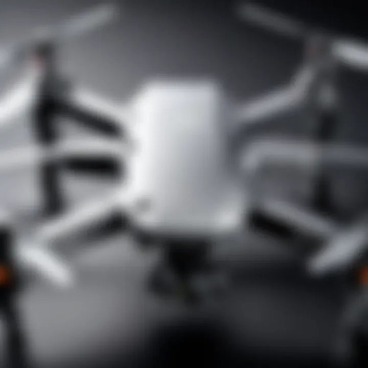 Close-up of a DJI drone equipped with a high-quality camera