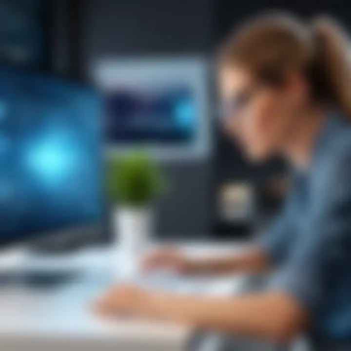 An illustration depicting user interactions with virtual architect software