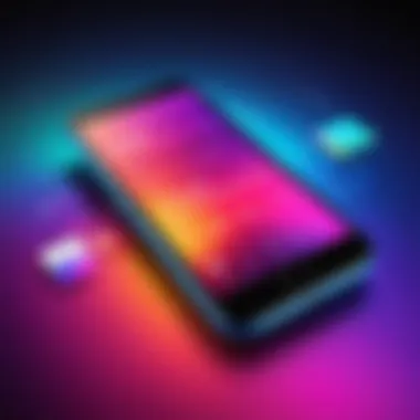 A smartphone showcasing a vibrant playlist.