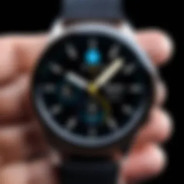 Close-up of Samsung Galaxy Watch features and specifications